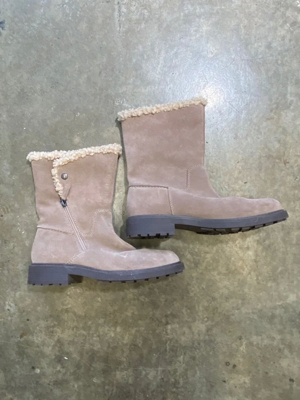 Clarks women's shearling-lined suede boots.